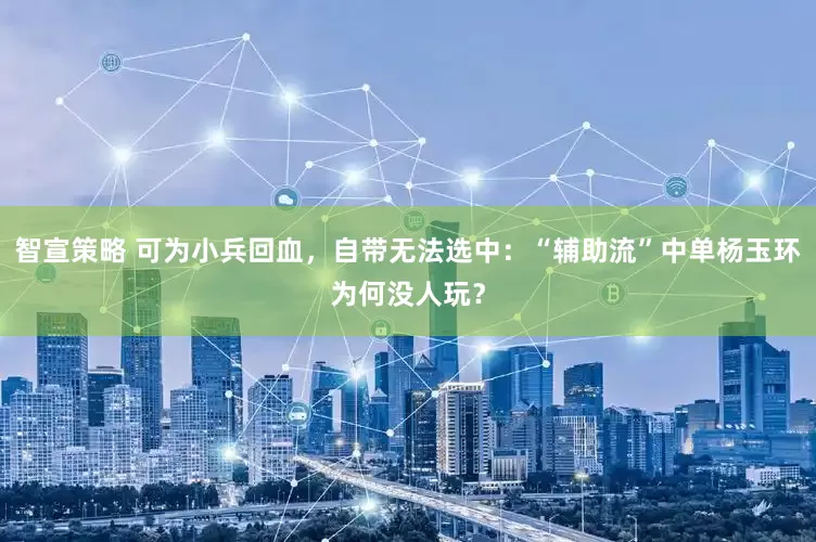智宣策略 可为小兵回血，自带无法选中：“辅助流”中单杨玉环为何没人玩？
